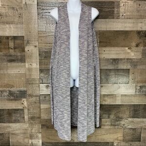 LuLaRoe Joy Duster Vest Navy White Size Medium